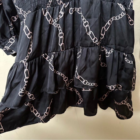 ZARA black chain print mini dress Small - Picture 4 of 7